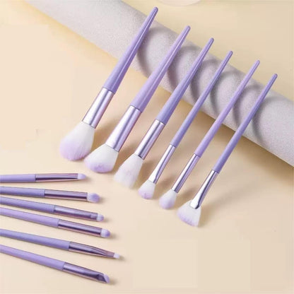Professional Makeup Brushes Set, 12 Pieces, Natural Wood and White, Soft Synthetic Fiber Bristles,  مجموعة فرش مكياج احترافية من لا بيرلا تيك، 12 قطعة، من الخشب الطبيعي والابيض، شعيرات من الالياف الصناعية الناعمة، حلقة من الالومنيوم، لوضع قناع الوجه