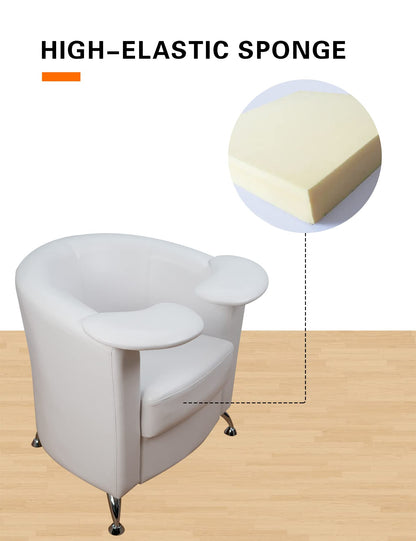Manicure Chair with Armrest, High-Density Foam, Beauty Salon Sofa for Hand Care, Nail Art (White)