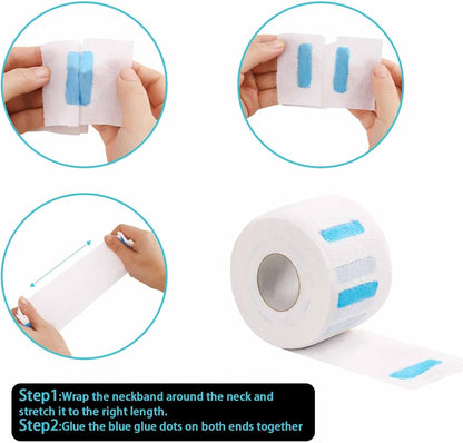 Disposable Barber Neck Paper - Hairdressing Accessory Tool - 5 Rolls - 500 Neck Strips