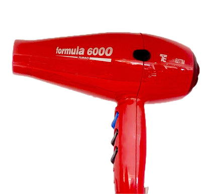 Techno Electra Formula 6000 Hair Dryer, Salon Professional Blow Dryer, ITALY- Red