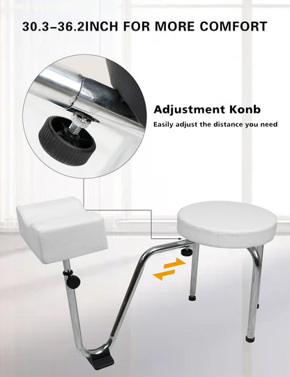Pedicure Stool, Adjustable Tattoo Leg Arm Rest Stand Leather Foot Stool Chair Manicure Technician Footrest Nail Station for Beauty Salon Nail Shop&Nail Techs Pedicure Stool Spa (White)