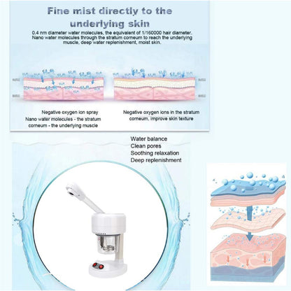 Portable Beauty Salon Hot Mist Face Steamer Hydrating Moisturizing Spray Machine Skin Care Tools (UK,220V)