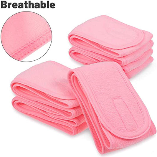 4 Pieces Stretch Terry Cloth Spa Headband (Pink) شريط راس قابل للتمدد من قماش تيري للسبا من 4 قطع (بينك)