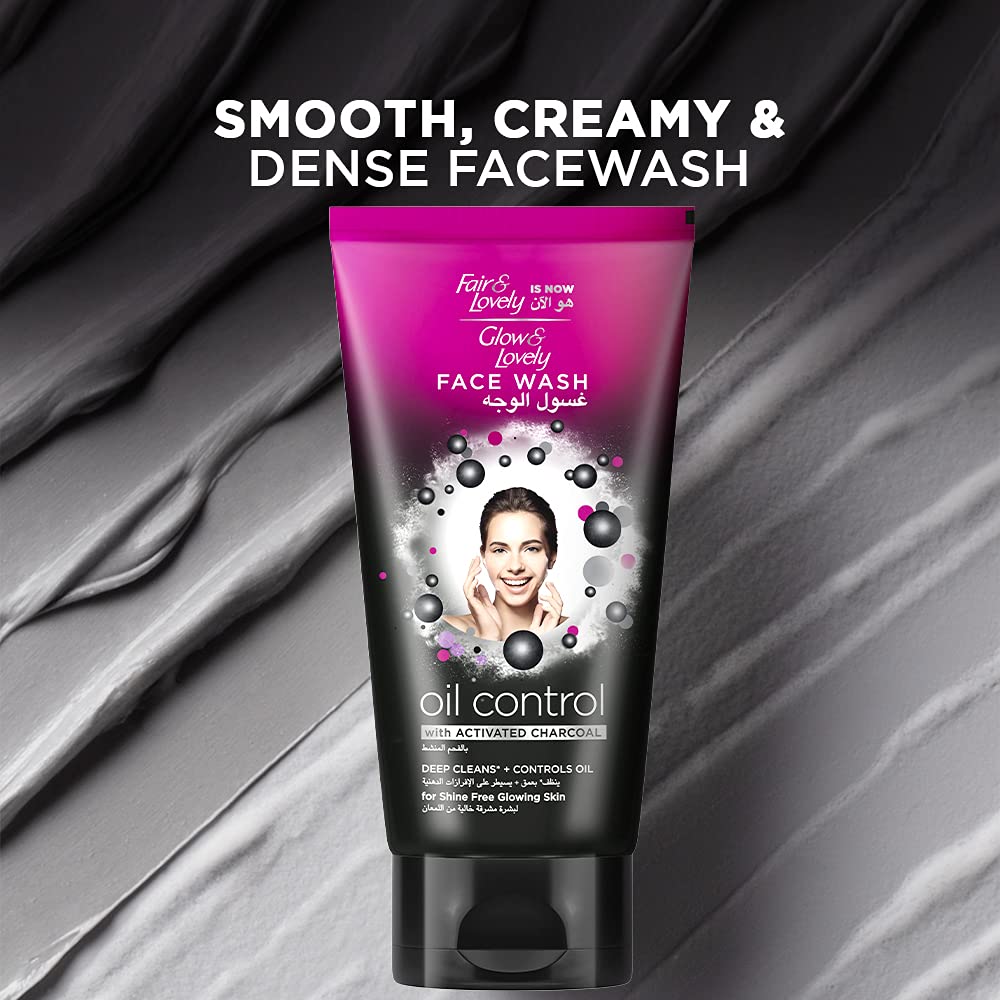 Glow & Lovely Formerly Fair & Lovely Face Wash With Activated Charcoal Oil Control To Deep Clean + Control Oil 150ml