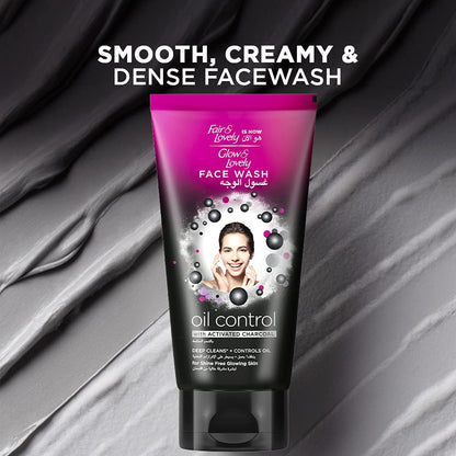 Glow & Lovely Formerly Fair & Lovely Face Wash With Activated Charcoal Oil Control To Deep Clean + Control Oil 150ml