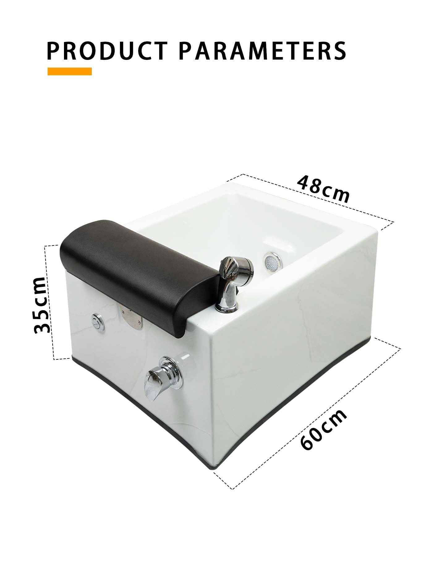 MEISHIDA Electric Pedicure Basin Foot Tub, Foot Shower Jacuzzi w/Drain, Heater, Large Size Tub for Foot Message (White-H022)