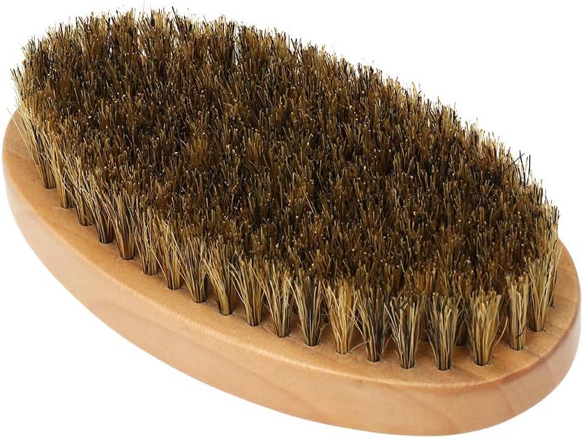 Men's Beard Brush with Wooden Handle Firm Bristles for Taming & Softening Facial Hair Skin Care & Beard Grooming Palm Size