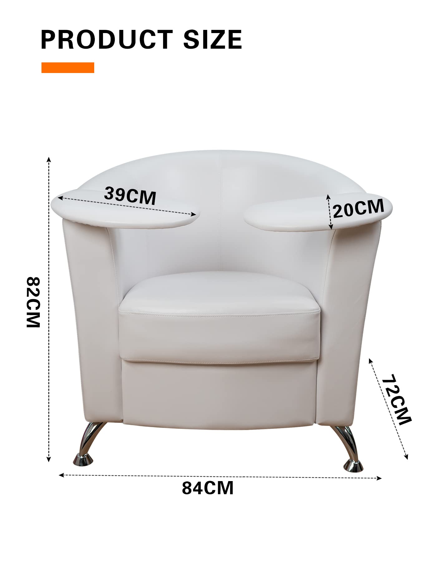 Manicure Chair with Armrest, High-Density Foam, Beauty Salon Sofa for Hand Care, Nail Art (White)