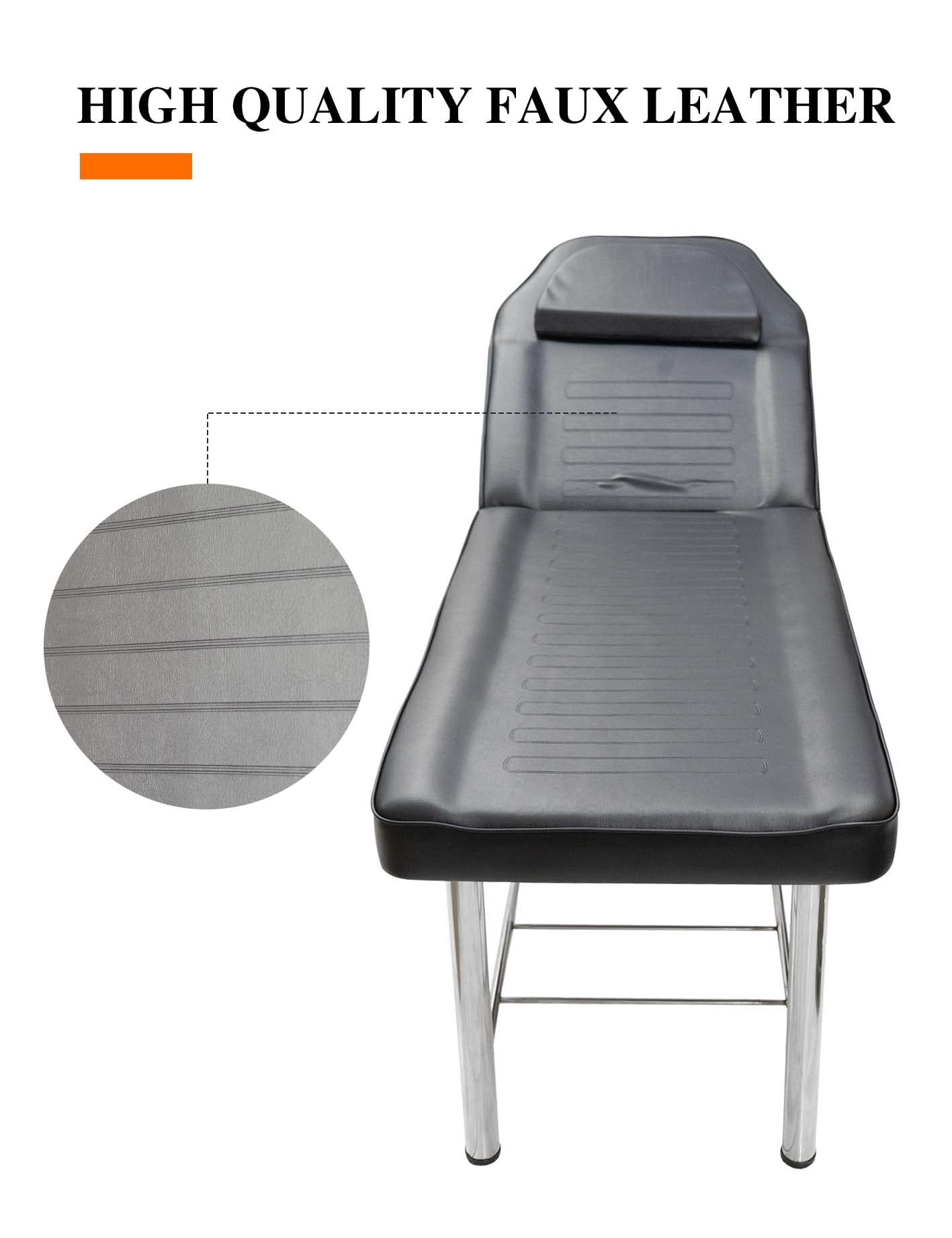 Massage Table Stationary Massage Bed Lash Spa Bed, Heavy Duty Massage Table Bed Physical Therapy Bed with Memory Foam Layer Salon Bed (Black)