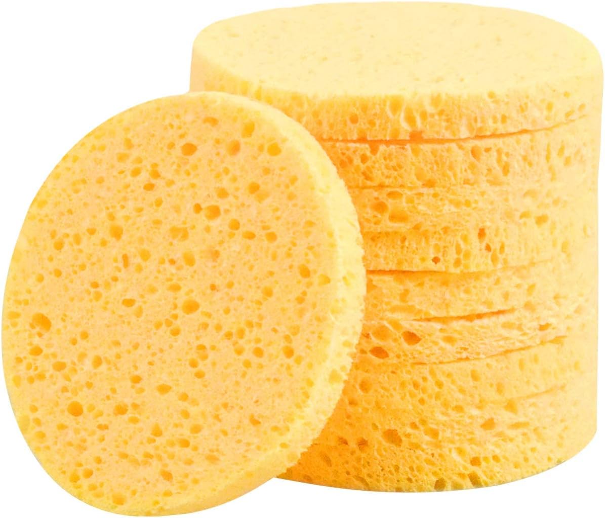 12 PCS Cleansing Sponges for Face, Facial Sponges Cleansing Reusable Compressed Cellulose Face Sponge (Round)