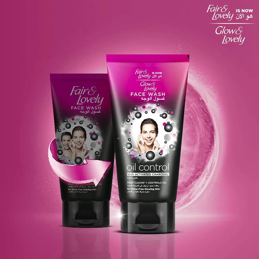 Glow & Lovely Formerly Fair & Lovely Face Wash With Activated Charcoal Oil Control To Deep Clean + Control Oil 150ml