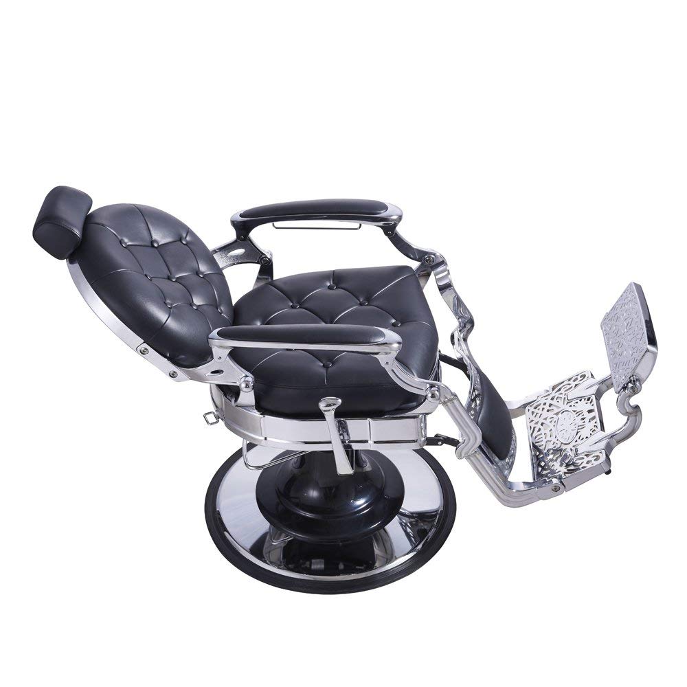 Professional Salon Barber Chair, Hairdressing Gents Chair Recline Hair Cutting Chair Hydraulic pump-Rotate-Head Rest-Arm Rest Heavy Duty 1 Year Warranty
