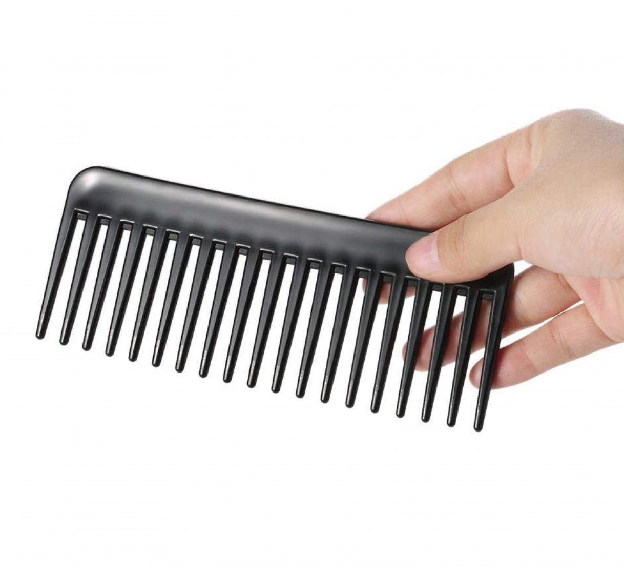 Professional Wide Tooth Cutting Comb for Curly Hair Barber Styling Comb for Thick Hair Black
