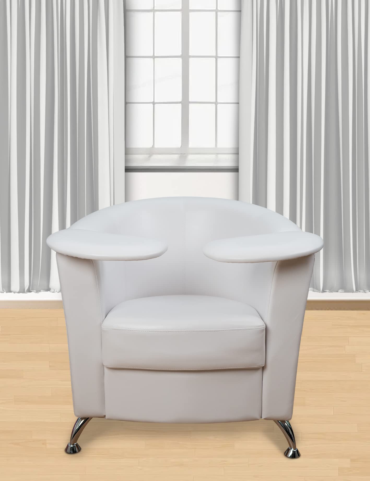 Manicure Chair with Armrest, High-Density Foam, Beauty Salon Sofa for Hand Care, Nail Art (White)