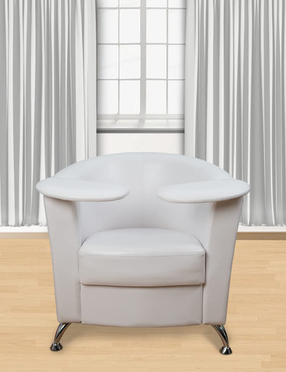 Manicure Chair with Armrest, High-Density Foam, Beauty Salon Sofa for Hand Care, Nail Art (White)