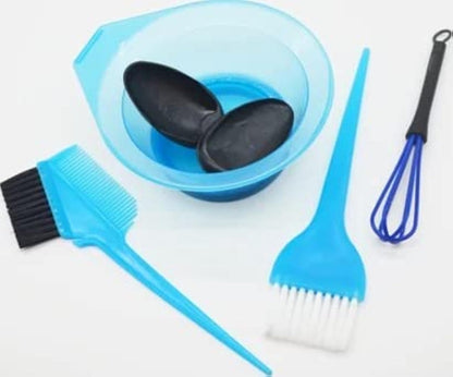 6-Piece Hair Dye Brush And Bowl Set Blue