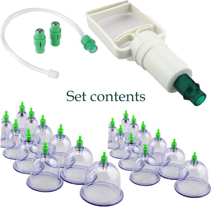 Professional Chinese Acupoint Cupping Therapy Sets Portable Suction Hijama Cupping Set 24 PICS