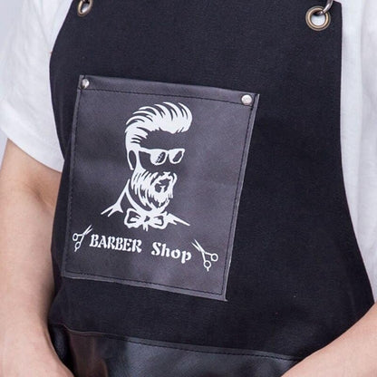 Professional Hairdressing Barber Aprons Canvas Cross Back Apron Adjustable Straps Accessories Dyeing Cape Heavy Duty Soft Chef Apron for Artists Adult, 80cmx75cm