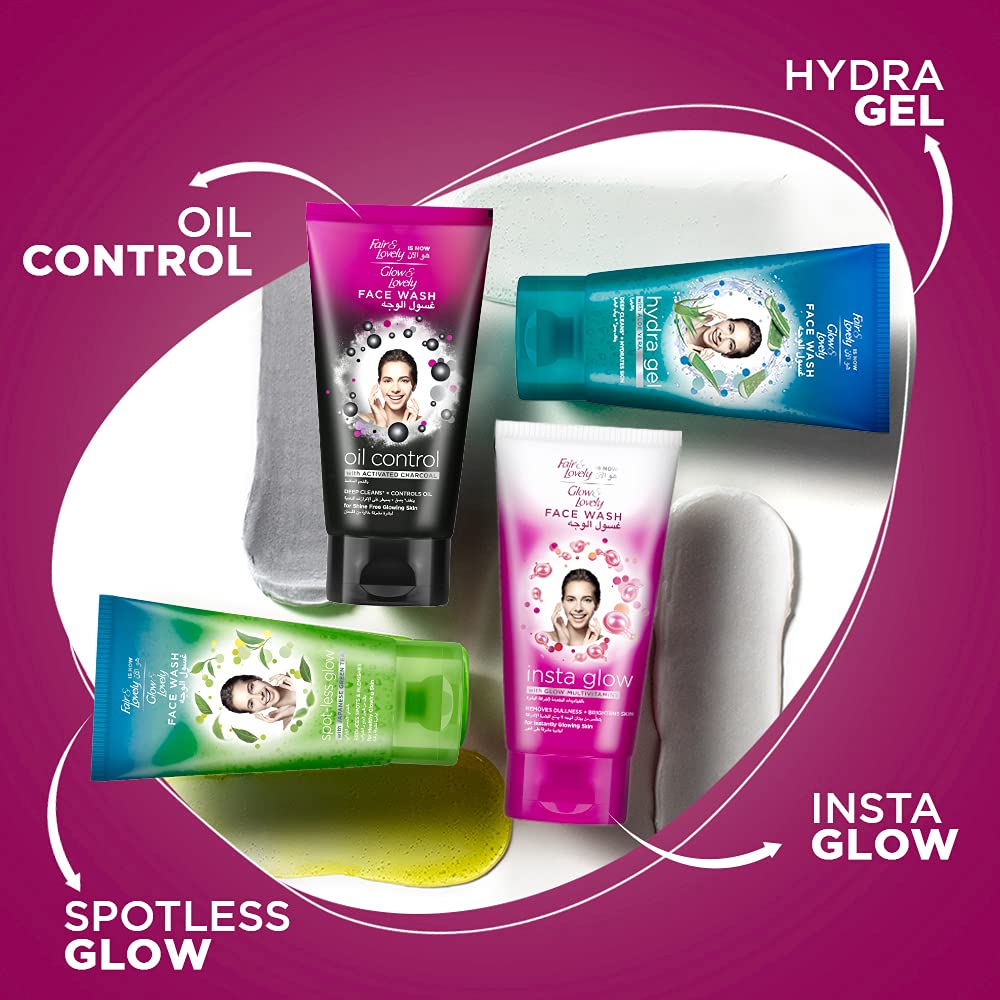 Glow & Lovely Formerly Fair & Lovely Face Wash With Activated Charcoal Oil Control To Deep Clean + Control Oil 150ml