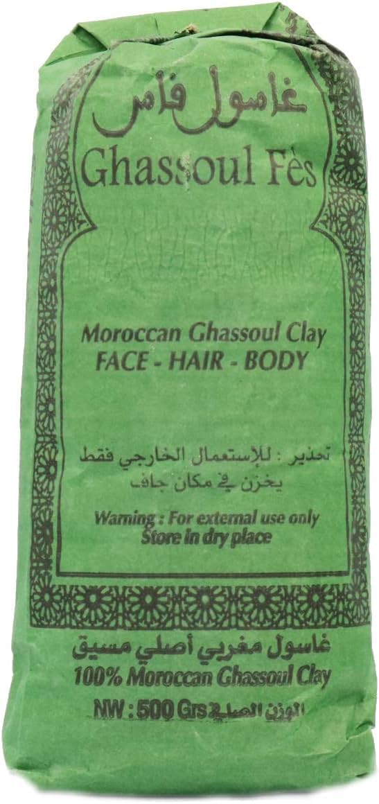 Original Ghassoul Fes Moroccan Clay Natural Mud For Face & Body 500g