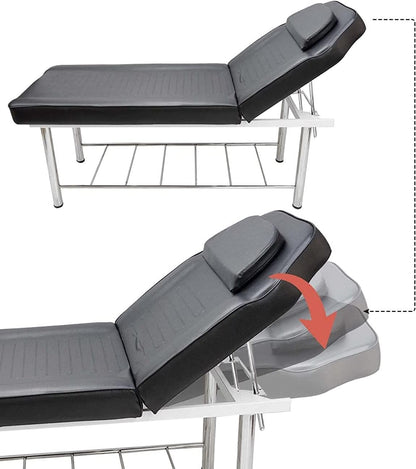Facial-Massage -Medical -Clinic Equipment Furniture Reclining Bed Heavy Duty -High-Density Foam (Black) 1 YEAR WARRANTY