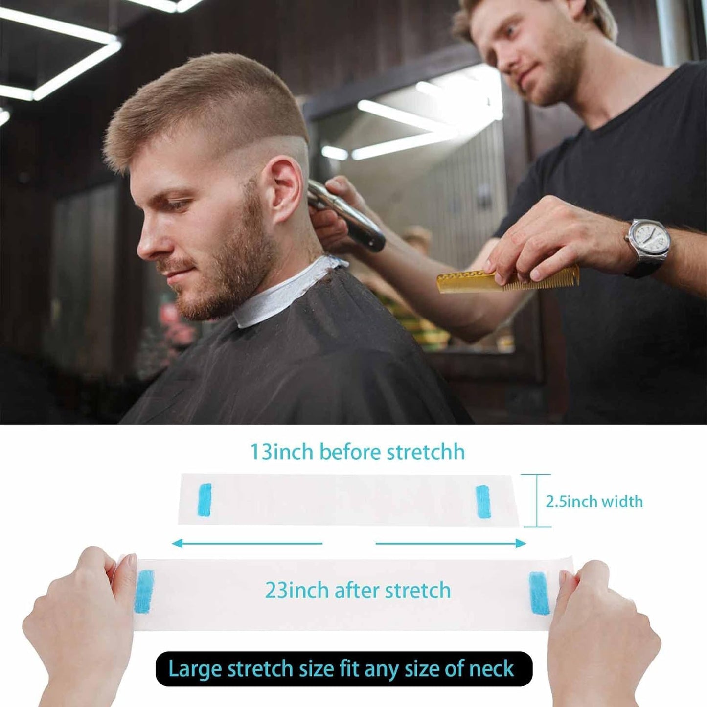 Disposable Barber Neck Paper - Hairdressing Accessory Tool - 5 Rolls - 500 Neck Strips