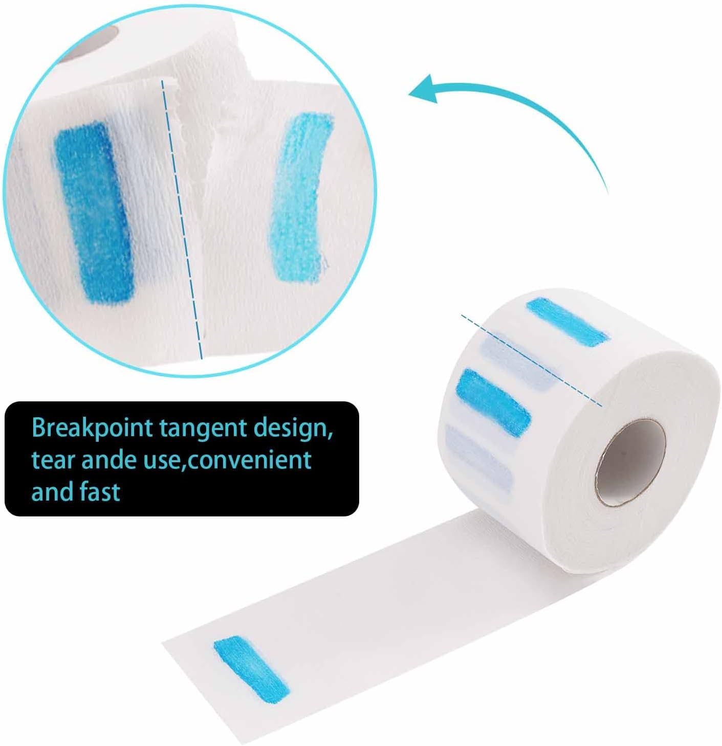 Disposable Barber Neck Paper - Hairdressing Accessory Tool - 5 Rolls - 500 Neck Strips