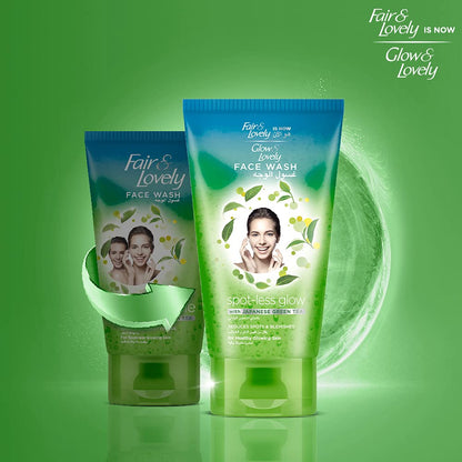 Unilever Glow & Lovely Formerly Fair & Lovely Face Wash With Japanese Green Tea Spotless Glow To Reduce Spots And Blemishes, 150ml (Pack Of 2)