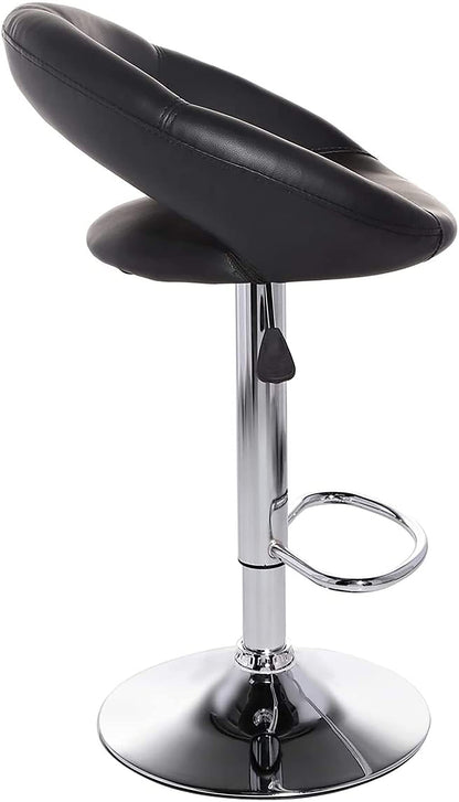 Adjustable Swivel Bar Stool 360 Round Shape (Black)