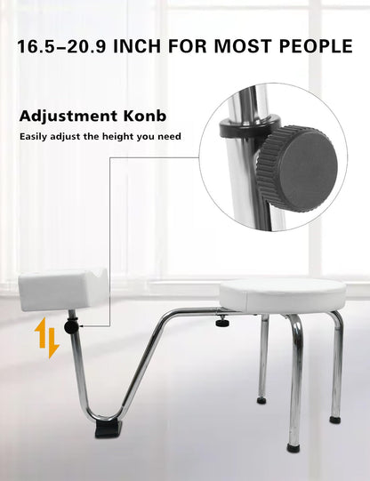 Pedicure Stool, Adjustable Tattoo Leg Arm Rest Stand Leather Foot Stool Chair Manicure Technician Footrest Nail Station for Beauty Salon Nail Shop&Nail Techs Pedicure Stool Spa (White)