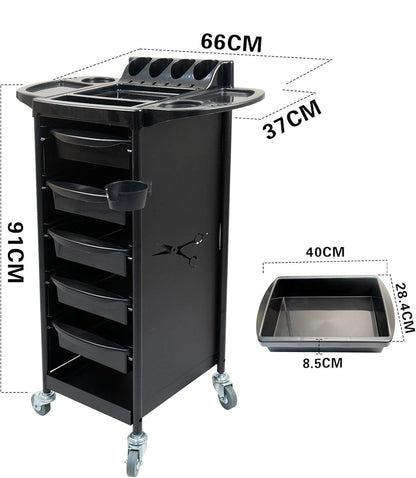 LA PERLA TECH Professional Trolley Cart with Tray on the Lower Top Layer for Salon & Spa, Beauty Facial Clinic Professional and Personal Use