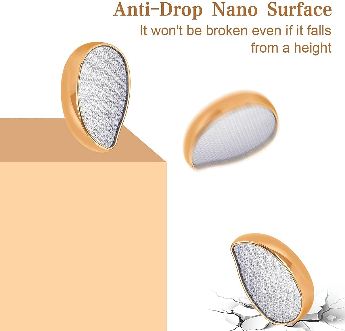 Glass Foot File Callus Remover, Innovative Nano Crystal Feet Scrubber for Travel Use, Portable Pedicure Foot Scraper for Cracked Heel (Normal)