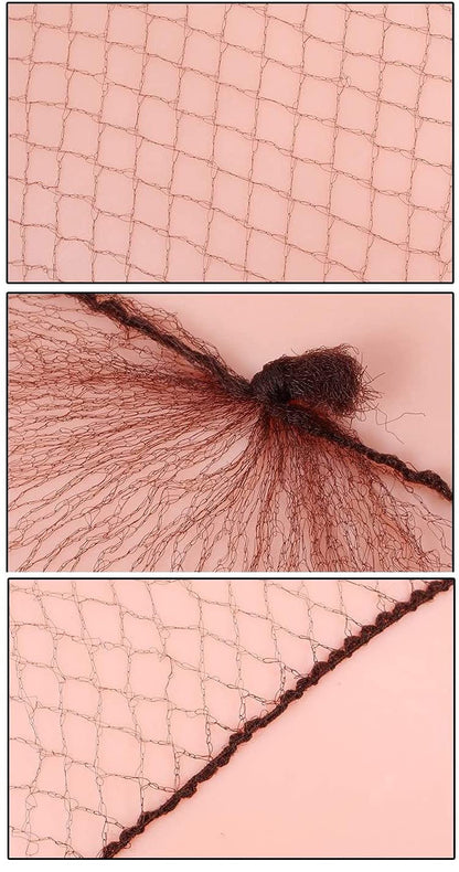144 Pieces Hair Nets Invisible Elastic Edge Mesh Nylon Invisible Hairnet Breathable Hair Protective (BLACK)