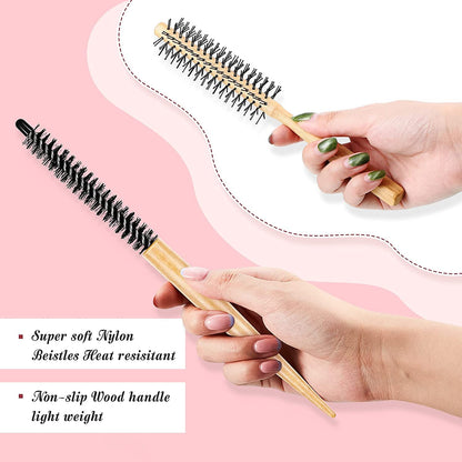 Pieces Small Round Brush Roller Comb Small Round Comb Brush Round Hair Brush Styling Hair Brush Salon Hairdressing Brush for Women Short Hair Bangs...