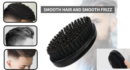 LA PERLA TECH Beard Brush for Men with Soft Nylon Bristles, Facial Hair Brushes for Men’s Grooming & Beard Care, Travel Friendly Beard Grooming Combs, Black SMALL