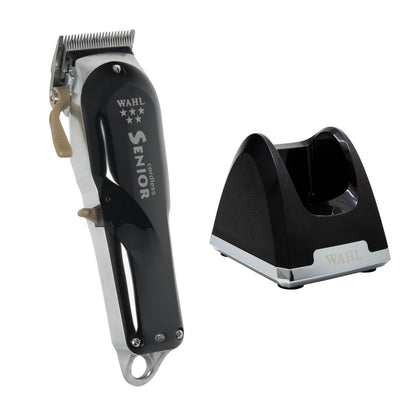 Wahl Professional - 5-Star Series Cordless Senior #8504-400 - 70 Minute Run Time - Includes Weighted Cordless Clipper Charging Stand #3801 - for Professional Barbers and Stylists