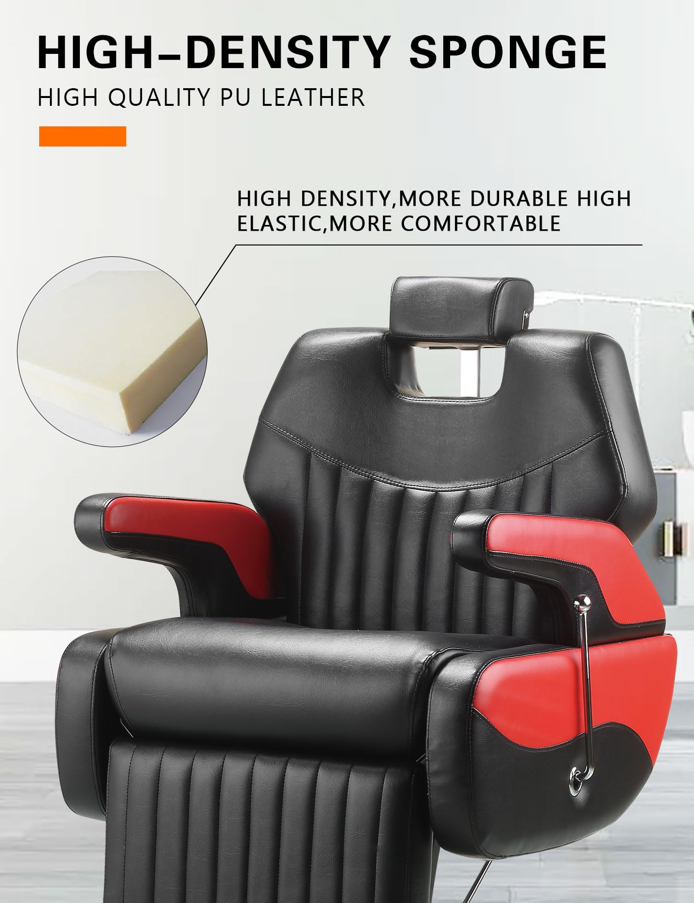 Professional Adjustable Reclining Barber Chair for Hairdressers - Heavy Duty Shampoo Beauty Salon Equipment