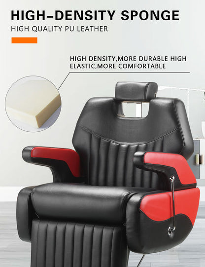 Professional Adjustable Reclining Barber Chair for Hairdressers - Heavy Duty Shampoo Beauty Salon Equipment