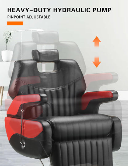 Professional Adjustable Reclining Barber Chair for Hairdressers - Heavy Duty Shampoo Beauty Salon Equipment