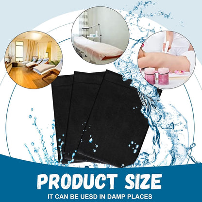 Disposable Waterproof Massage Table Sheets, Black Non-Woven Bed Cover Drape for Spa and Travel, 50 Pack
