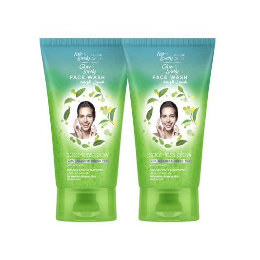 Unilever Glow & Lovely Formerly Fair & Lovely Face Wash With Japanese Green Tea Spotless Glow To Reduce Spots And Blemishes, 150ml (Pack Of 2)