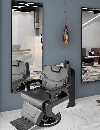 LA PERLA TECH Professional Heavy-Duty Recline Barber Chair -Salon Styling Chair for Barber shop