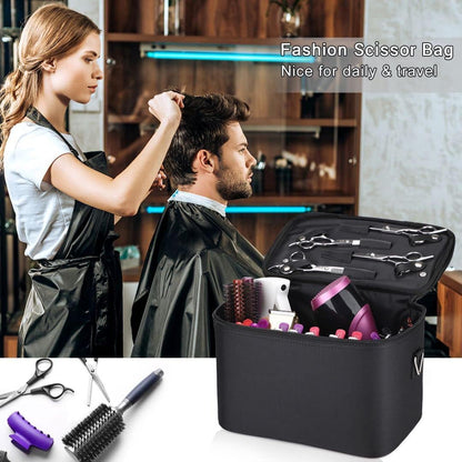 Large Capacity Barber Carrying Case with Shoulder Strap, Professional Salon Hair Cutting Scissor Box Durable Hairdressing Tool Storage Bag