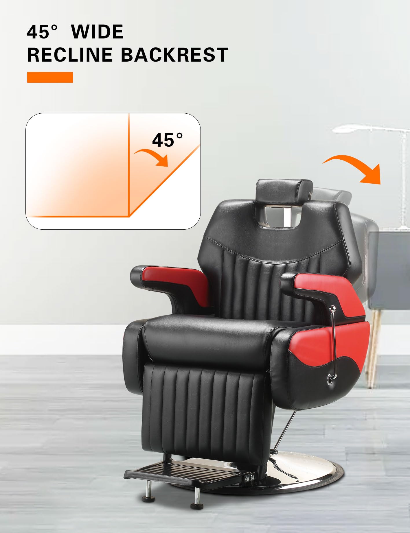Professional Adjustable Reclining Barber Chair for Hairdressers - Heavy Duty Shampoo Beauty Salon Equipment