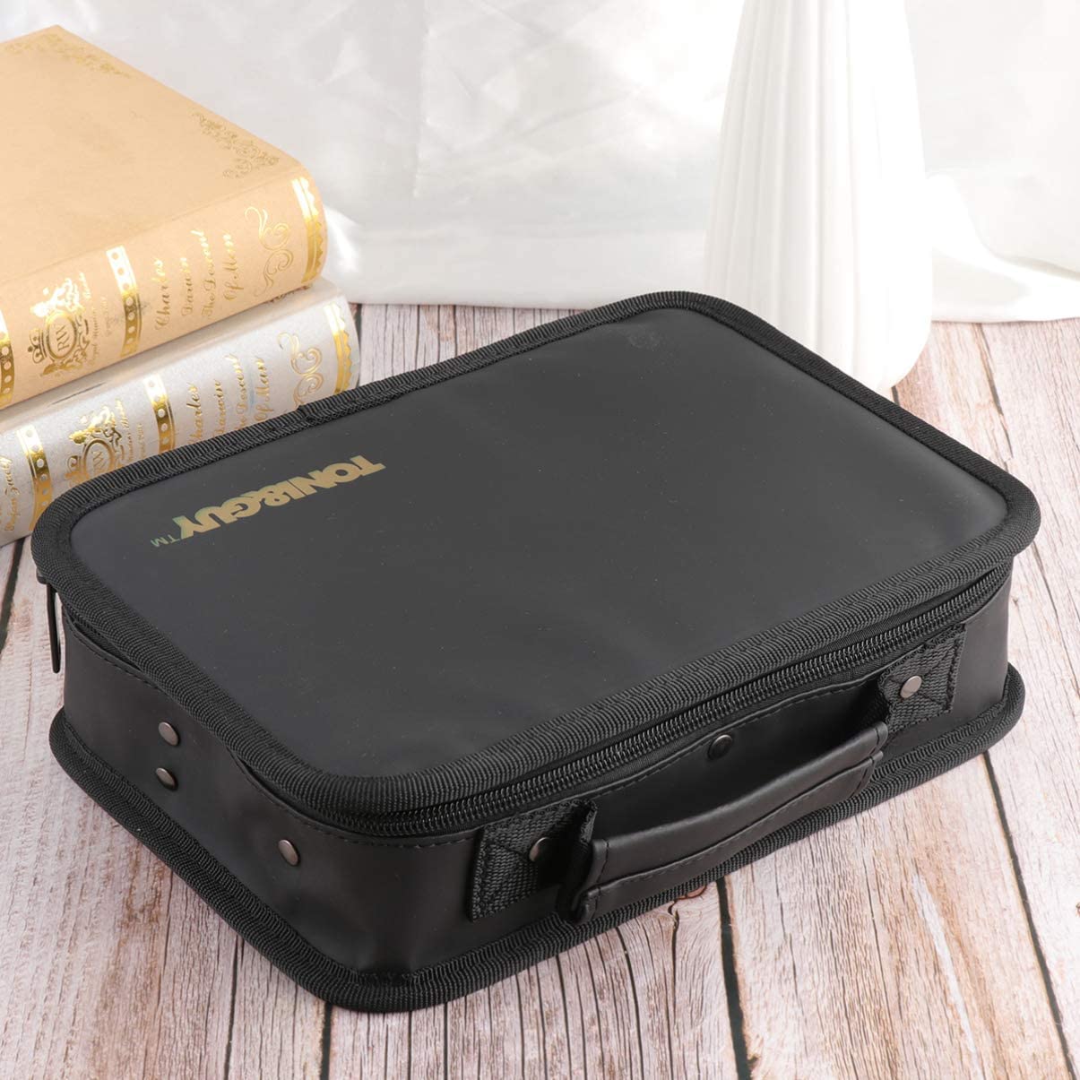 Premium Quality Travel Toiletry Bag for Women and Men, Water- Foldable Storage Bags with Divider and Handle for Cosmetics Toiletries Brushes Tools (Black)