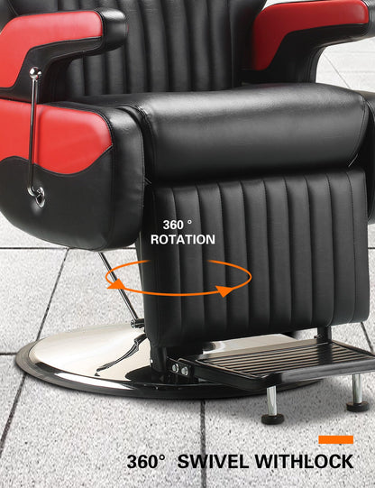 Professional Adjustable Reclining Barber Chair for Hairdressers - Heavy Duty Shampoo Beauty Salon Equipment