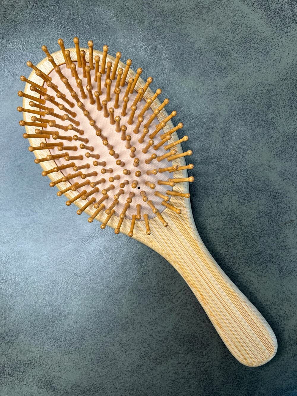 Oval Bamboo Hair Brush Hairbrush Durable and environment friendly-Gently detangles-cotton pouch