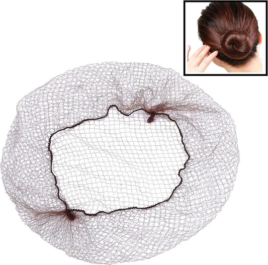 144 PCS Invisible Hair Nets – Elastic Edge Mesh Nylon Hairnets, Brown