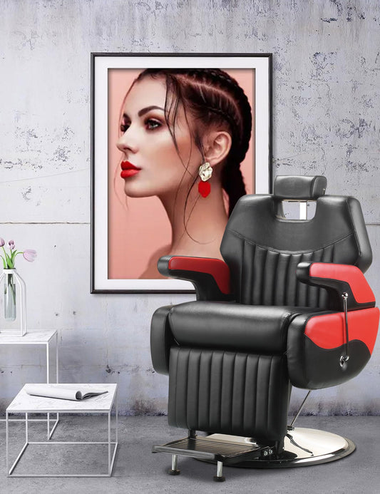 Professional Adjustable Reclining Barber Chair for Hairdressers - Heavy Duty Shampoo Beauty Salon Equipment