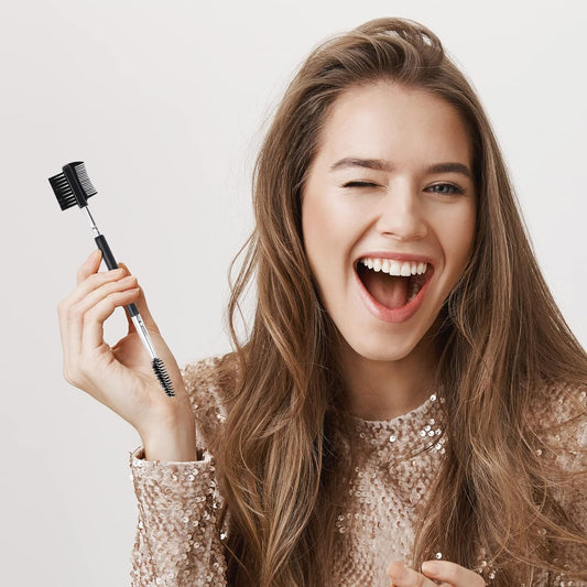 5 Pics Double Ended Makeup Eyebrow Brush